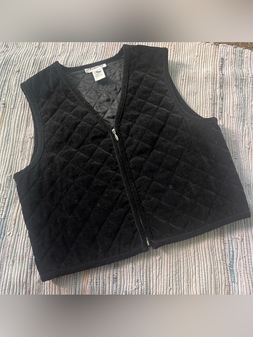 TALBOTS Vintage Velvet Vest Black